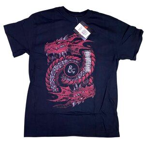 Official Dungeons And Dragons Red Dragon Black Graphic Tee T-Shirt Mens M New